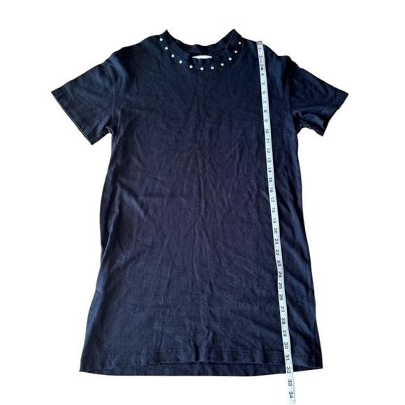 Current Elliott Size 0 XS Black Glitter Rock Stud Distressed T-Shirt Dress - Picture 8 of 9